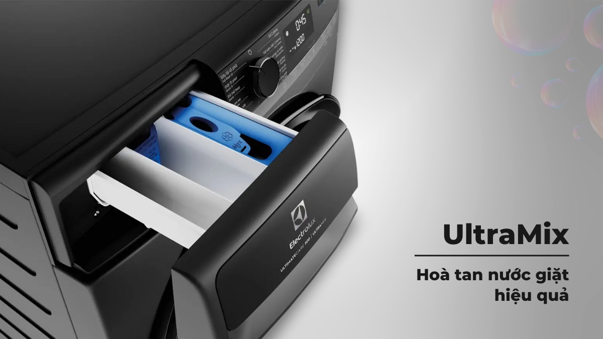 Công nghệ UltraMix giúp hoàn tan nhanh và hiệu quả chất giặt tẩy