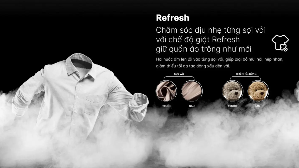 Công nghệ Refresh làm mới và chăm sóc tốt cho nhiều loại quần áo