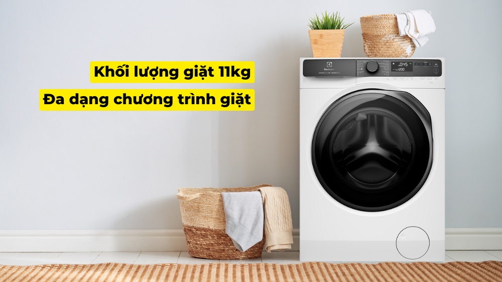 Máy có khối lượng giặt lớn, đi cùng đa dạng chương trình giặt