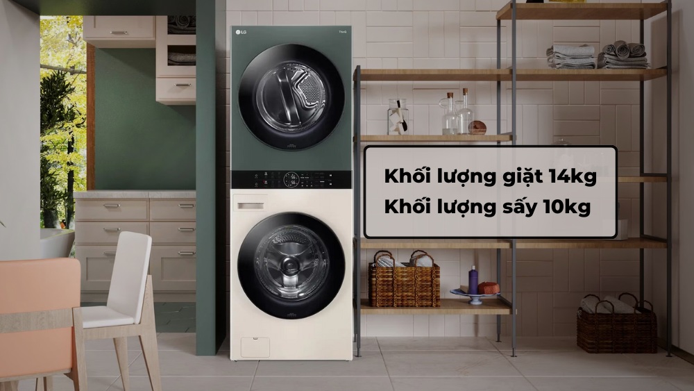 Khối lượng giặt 14kg và sấy 10kg