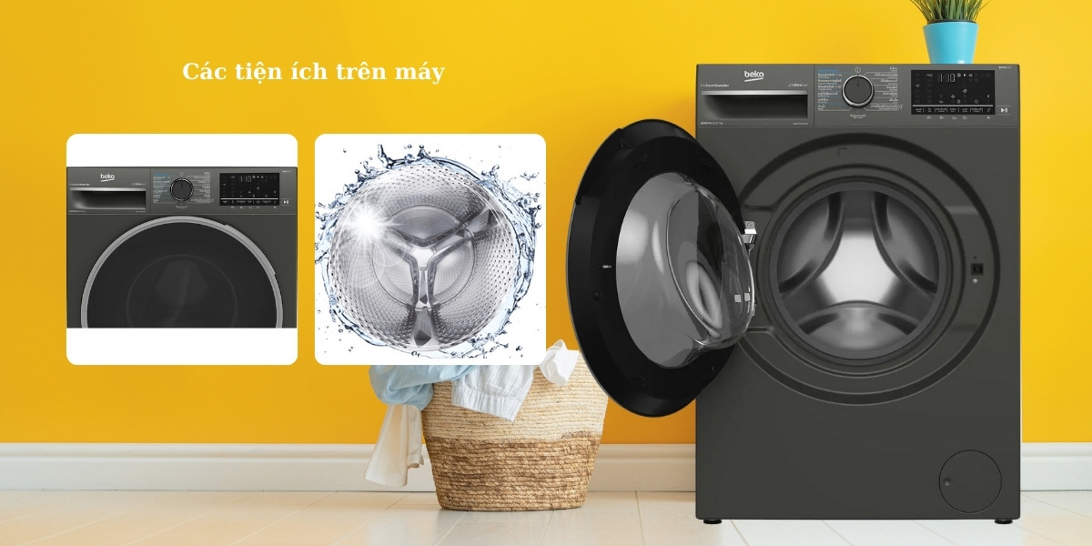 Tiện ích trên máy giặt sấy Beko B3DFT5105472M