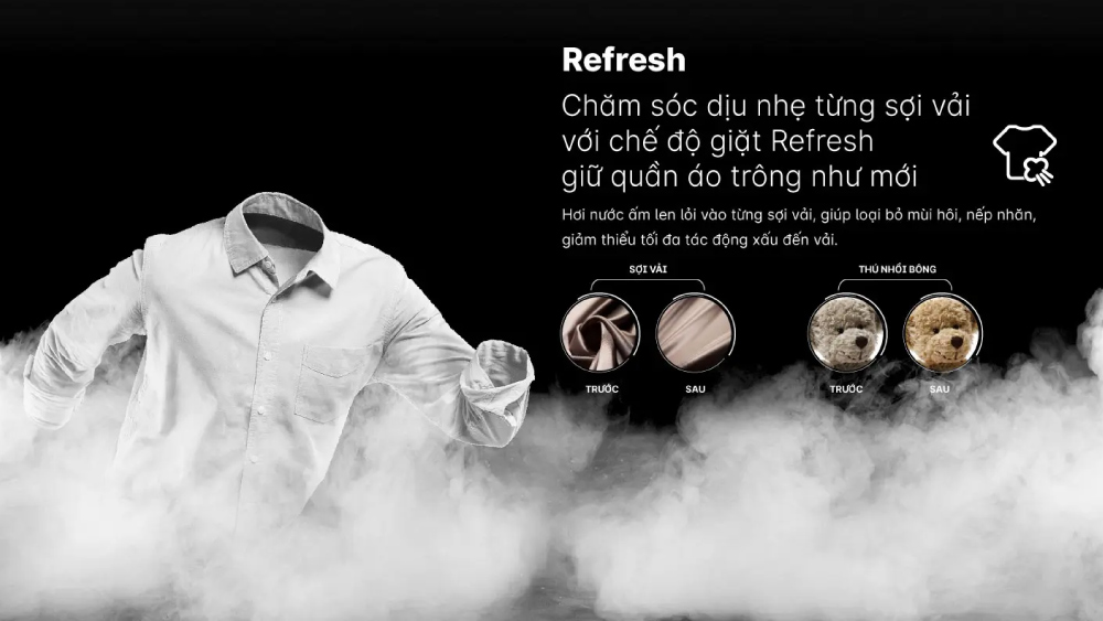 Công nghệ Refresh làm mới quần áo hiệu quả