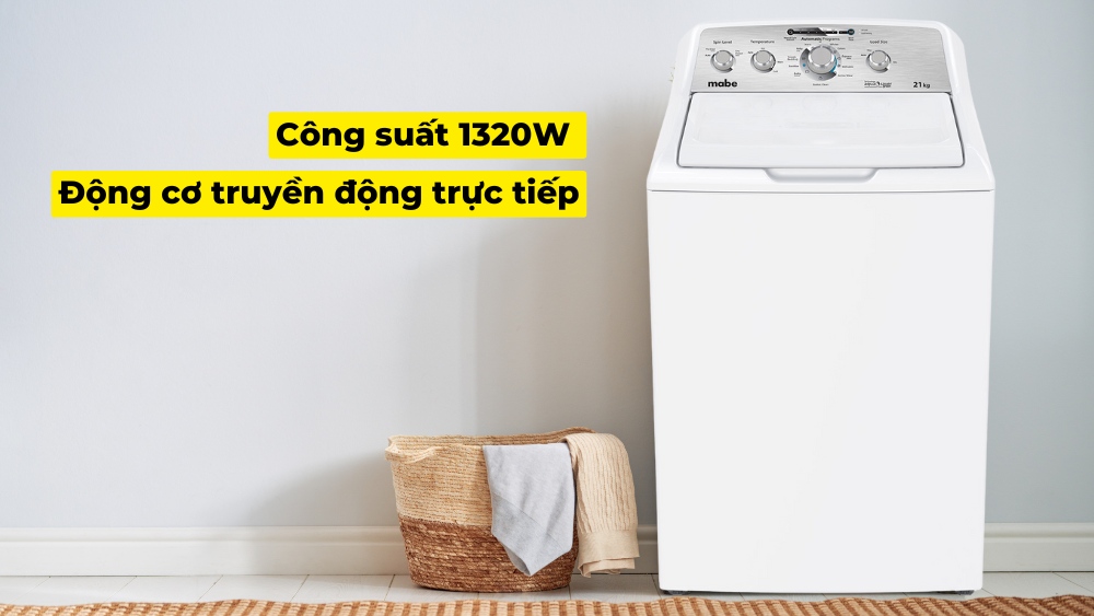 Công suất mạnh mẽ đáp ứng nhu cầu giặt giũ lớn