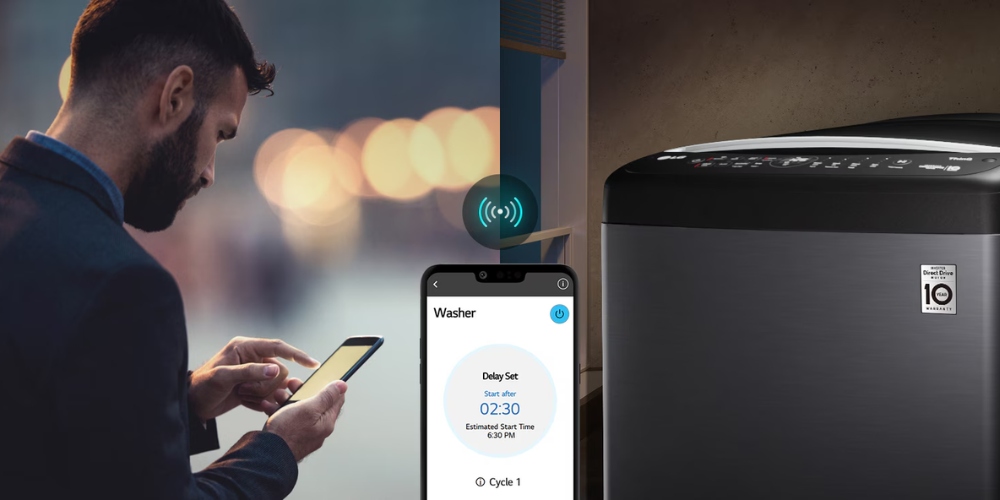 Kết nối Wifi, điều khiển máy giặt LG cửa trên từ xa