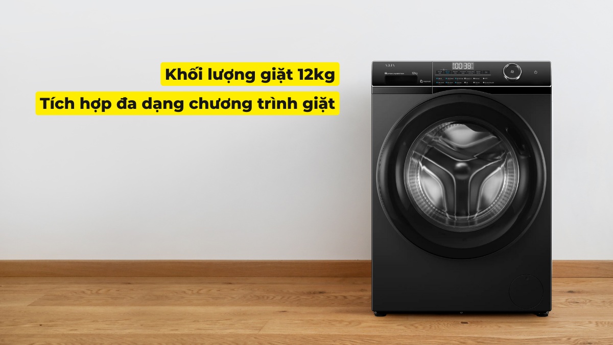 Máy có khối lượng giặt lớn, tích hợp sẵn nhiều chương trình giặt