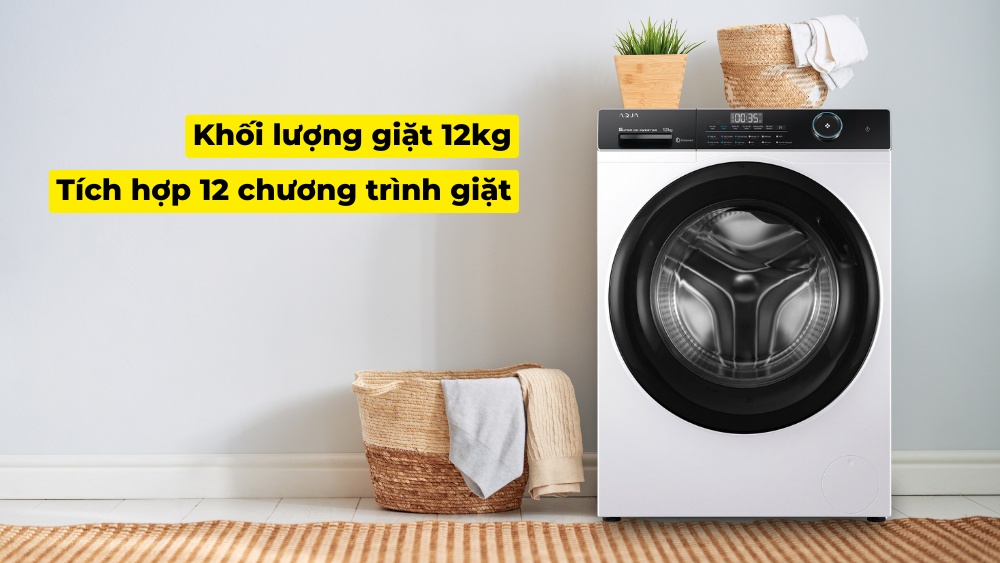 Khối lượng giặt lớn lên đến 12kg