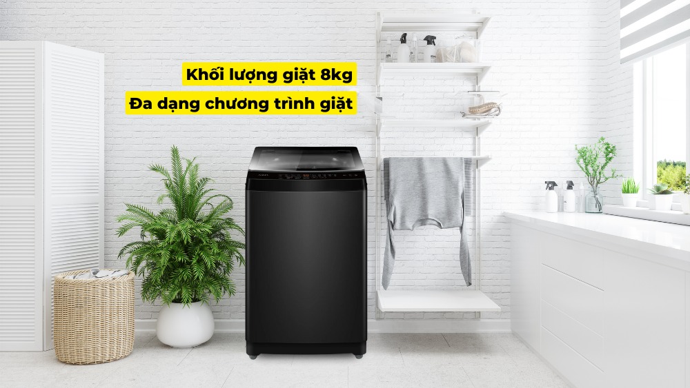 Máy có khối lượng giặt 8kg đi cùng đa dạng chương trình giặt