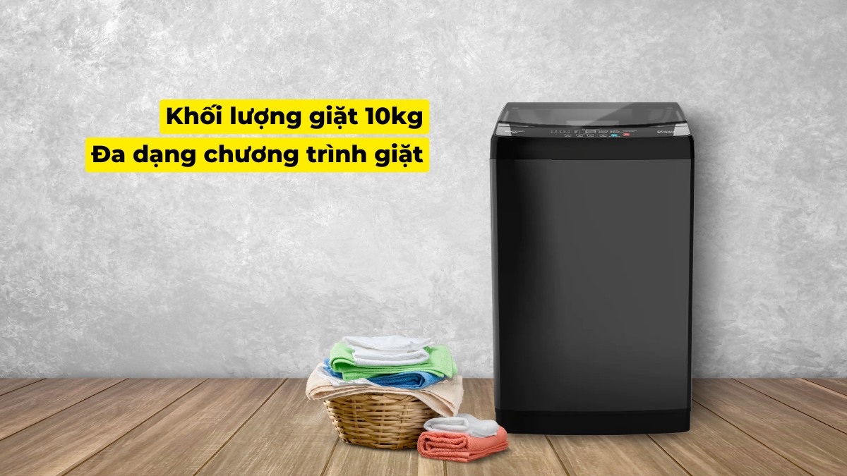 Máy có khối lượng giặt lớn, đa dạng chương trình giặt được tích hợp sẵn