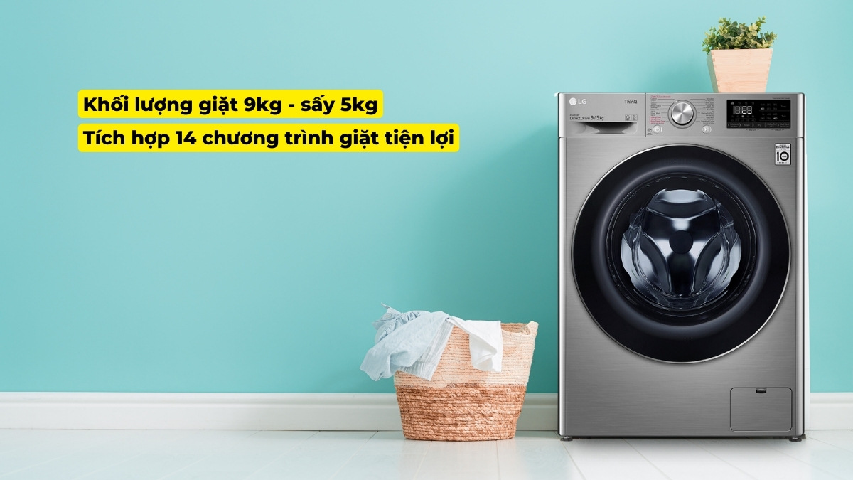 Máy có khối lượng giặt sấy lớn cùng chương trình giặt đa dạng