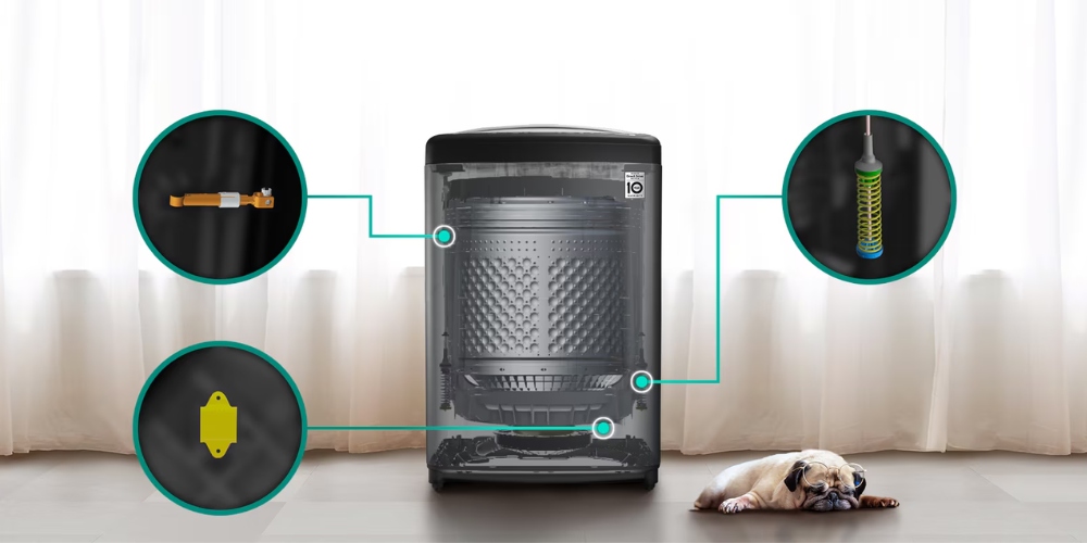 Máy giặt LG cửa trên cân bằng độ rung và tốc độ quay