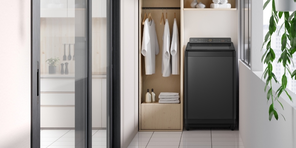 Máy giặt Panasonic cửa trên có thiết kế tối giản