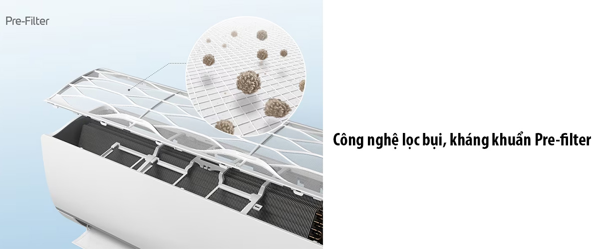 Công nghệ lọc bụi, kháng khuẩn Pre-filter