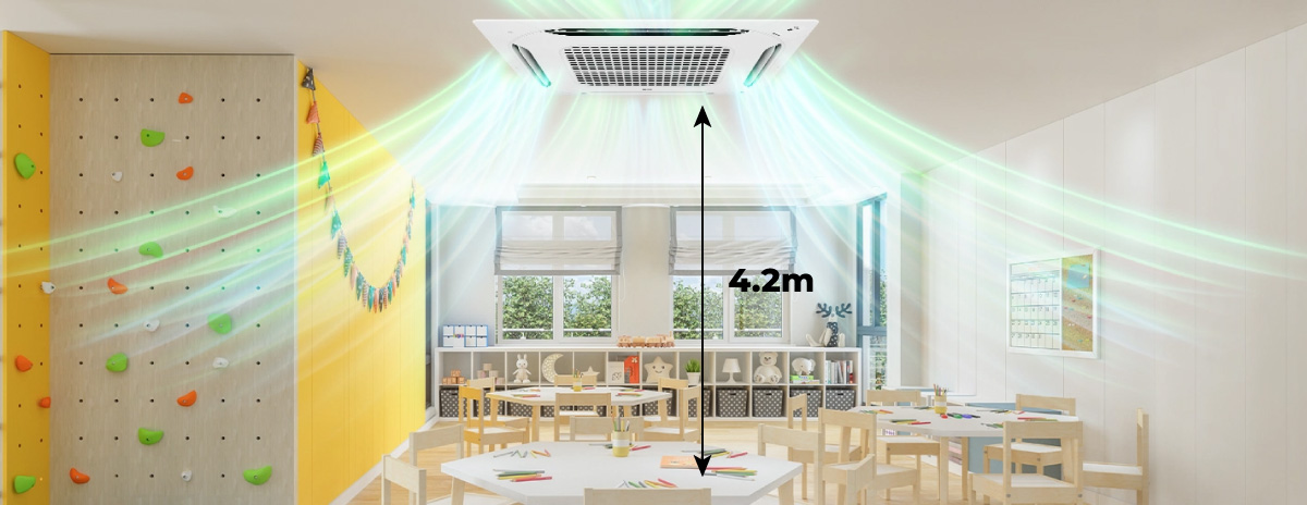 Thiết bị làm mát tối ưu cho không gian trần nhà cao đến 4.2m