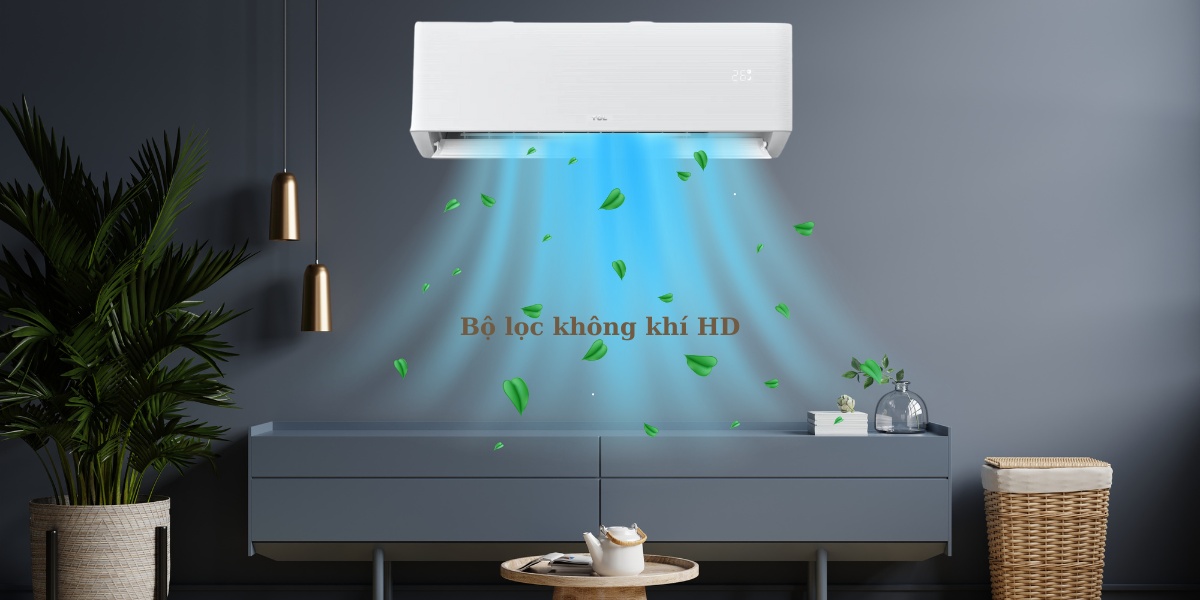 Bộ lọc không khí HD giúp không khí trong phòng luôn sạch sẽ