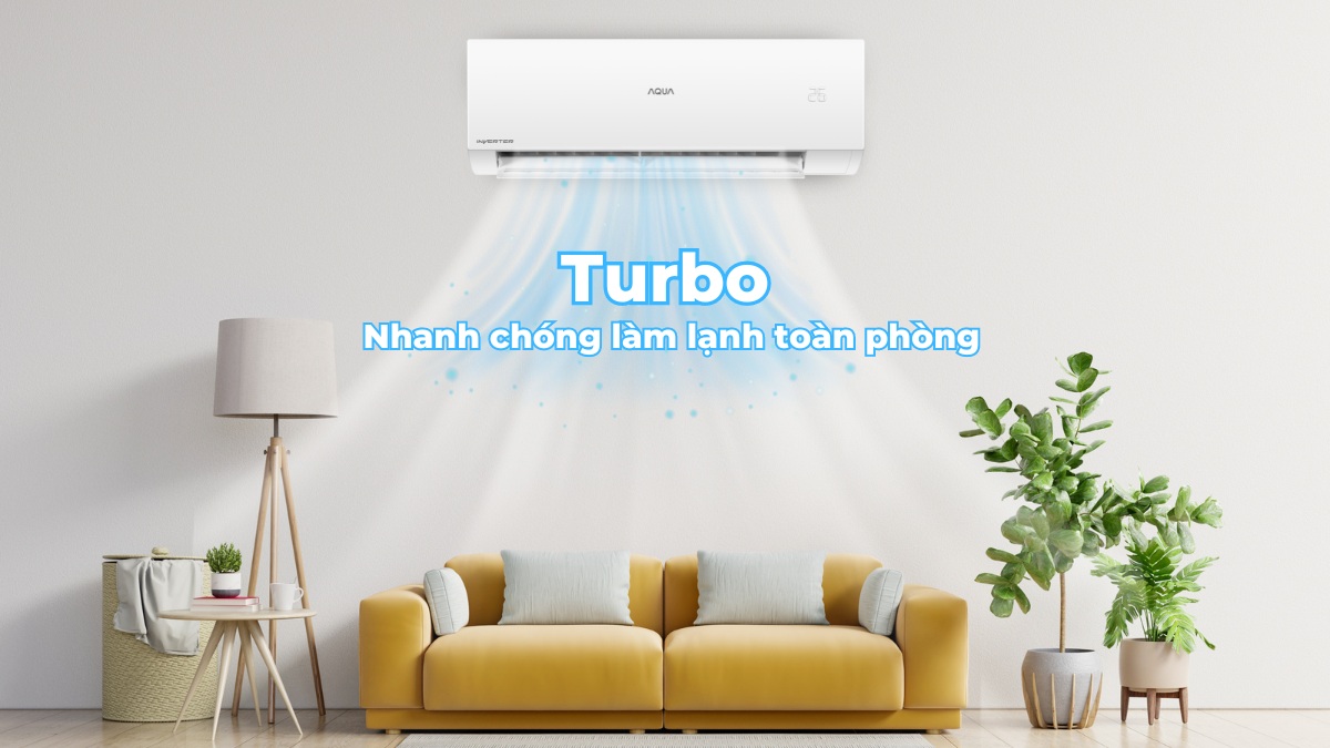 Công nghệ Turbo hỗ trợ làm lạnh nhanh cho toàn căn phòng
