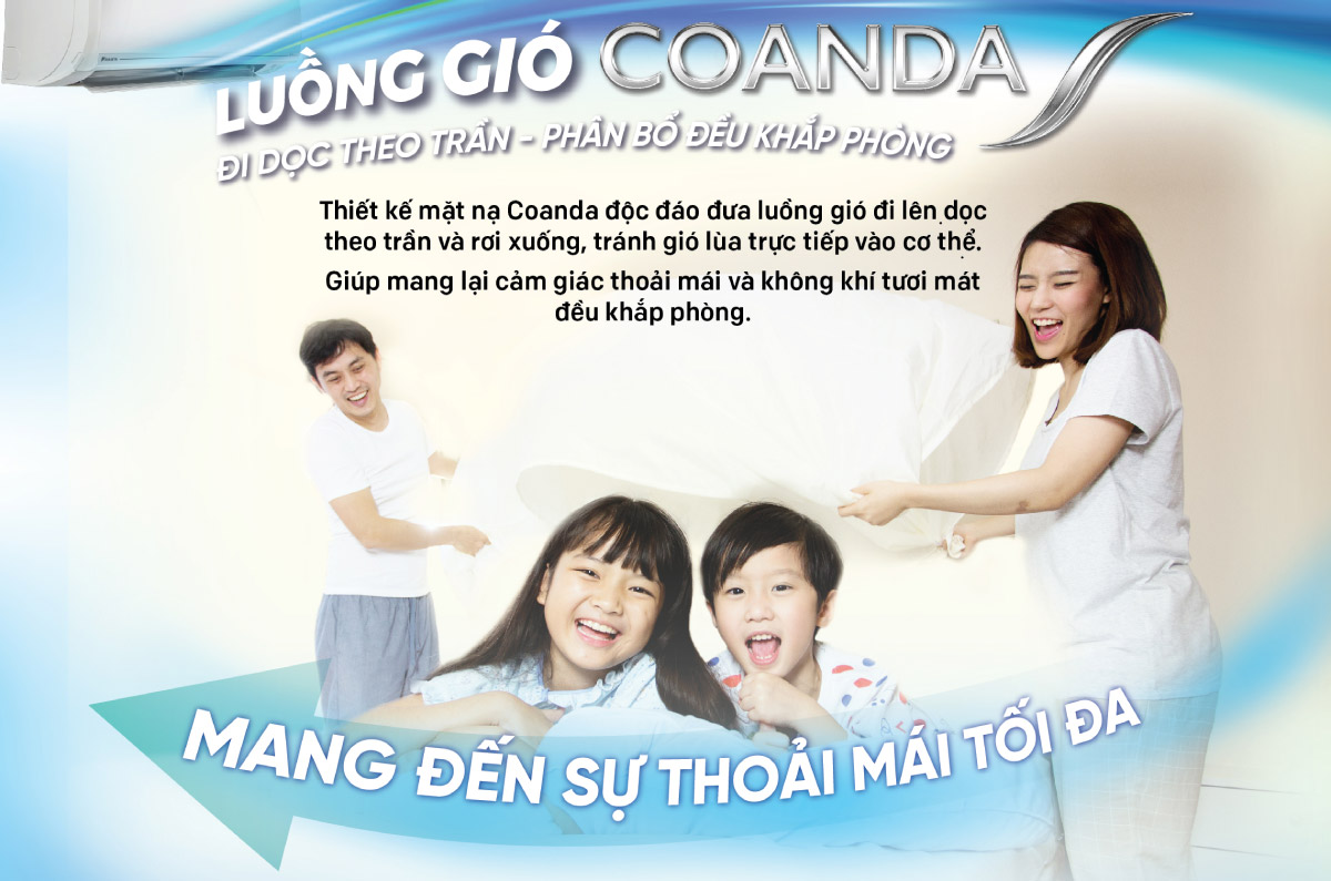 Luồng gió Coanda mang đến sự thoải mái cho người dùng