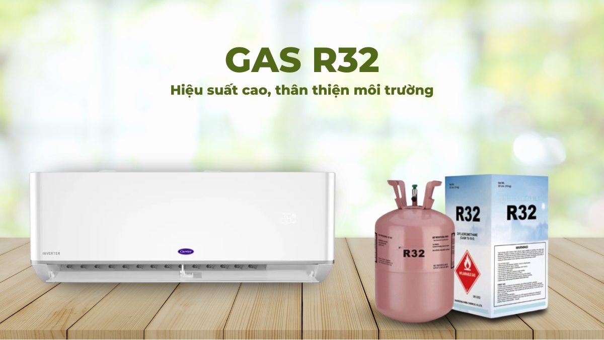 Gas R32 có hiệu suất làm lạnh cao, góp phần tiết kiệm điện năng