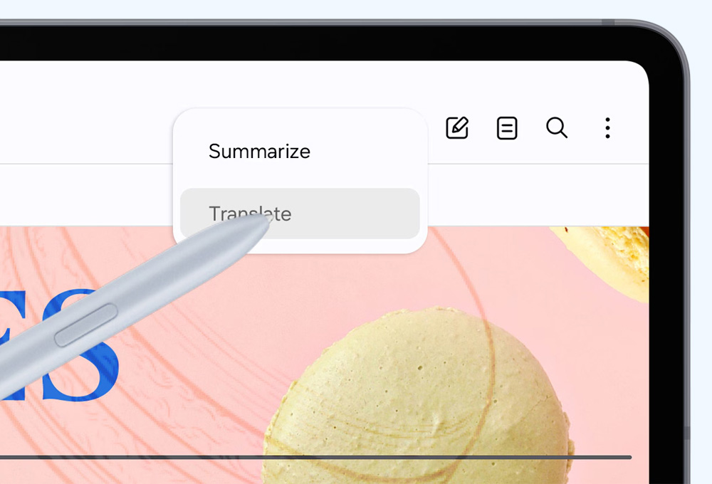Tính năng dịch văn bản tức thời trên Galaxy Tab S10 Ultra 5G
