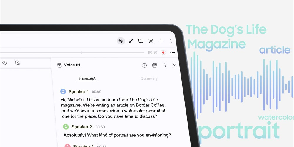 Tự động ghi âm và tóm tắt văn bản trên Galaxy Tab S10 Ultra 5G