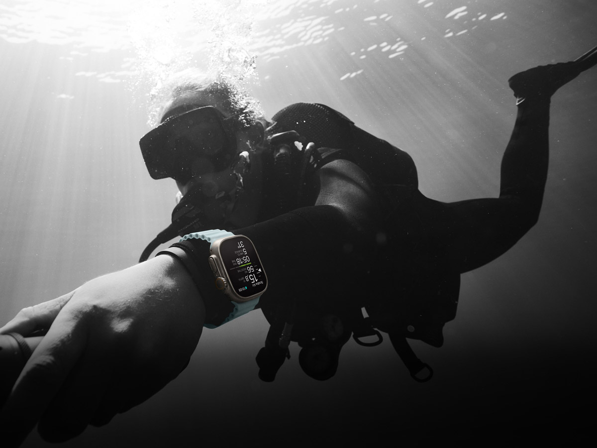 Apple Watch Ultra 2 dây Ocean giúp quá trình lặn trở nên đột phá