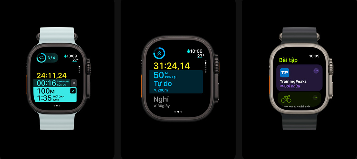 Các tính năng bơi lội tiên tiến trên Apple Watch Ultra 2 GPS Cellular 49mm