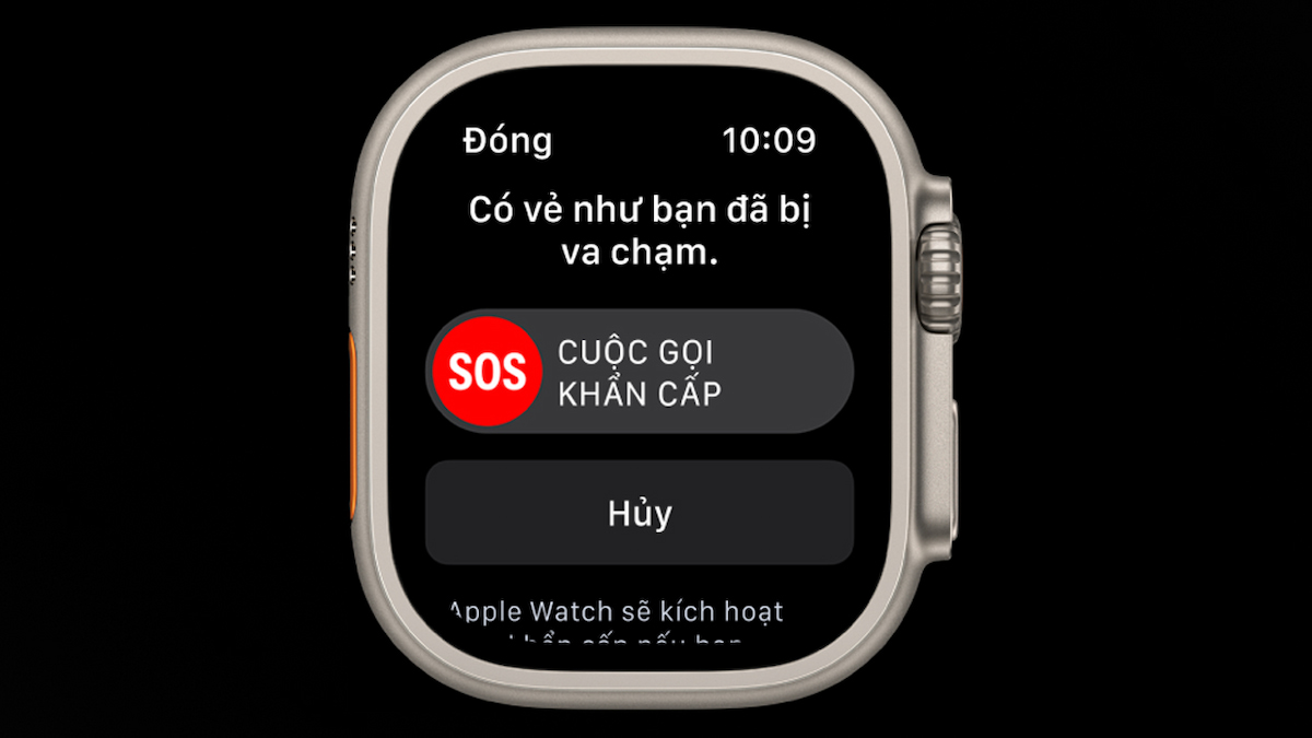 Cảnh báo Phát hiện va chạm trên Apple Watch Ultra 2