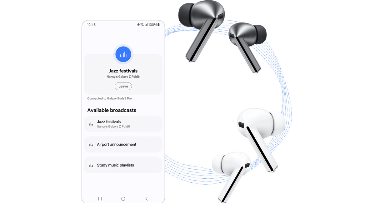 Công nghệ phát sóng Auracast trên Galaxy Buds3 Pro