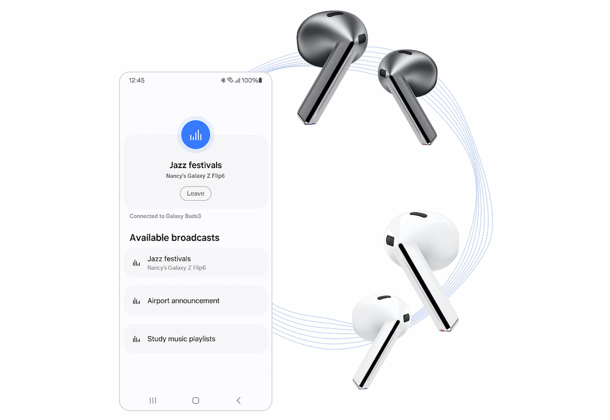 Samsung Galaxy Buds3 hỗ trợ chia sẻ âm thanh qua Auracast