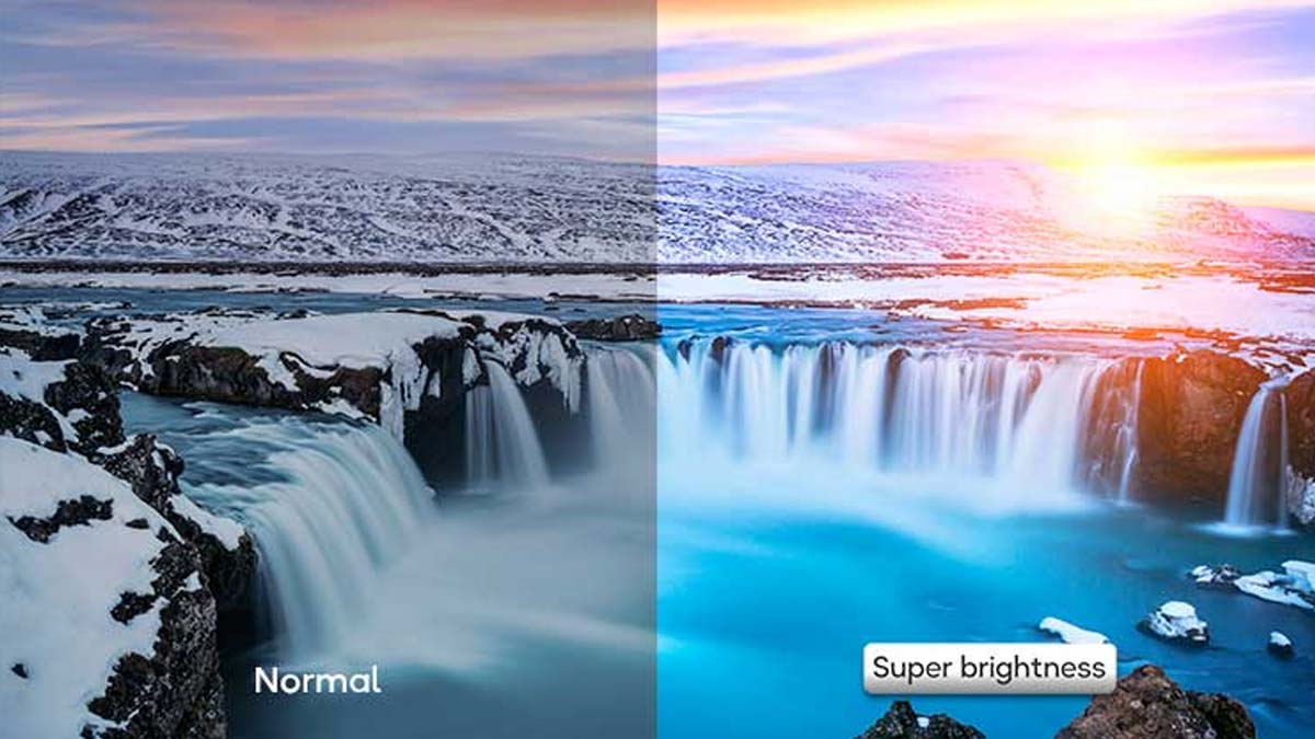 Công nghệ Super Brightness tăng cường độ sáng rõ nét ấn tượng