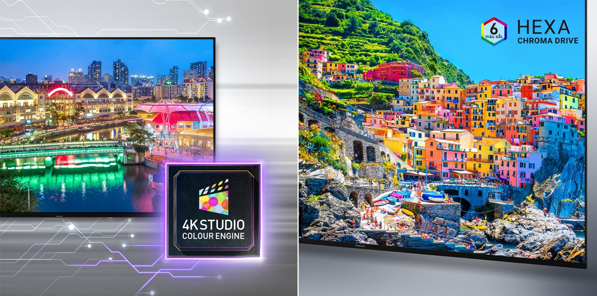 Bộ xử lý 4K Studio Engine và công nghệ Hexa Chroma Drive giúp màu sắc tự nhiên, chính xác