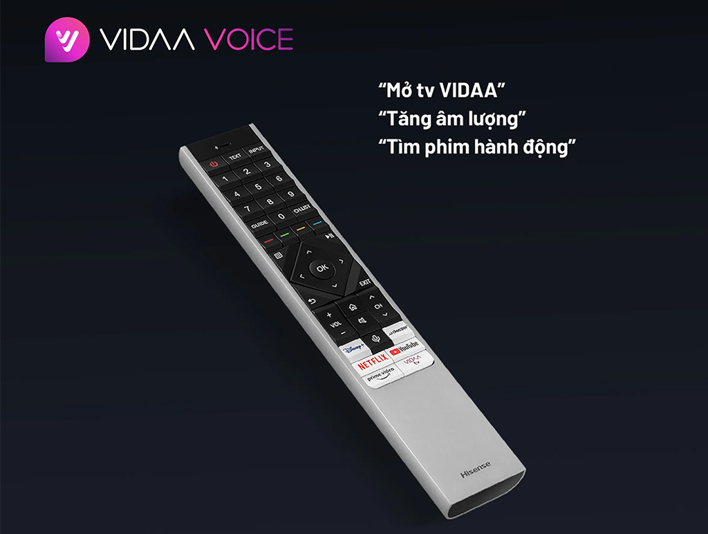 Điều khiển tivi Hisense 4K 65 Inch 65U6K tiện lợi bằng giọng nói (VIDAA)