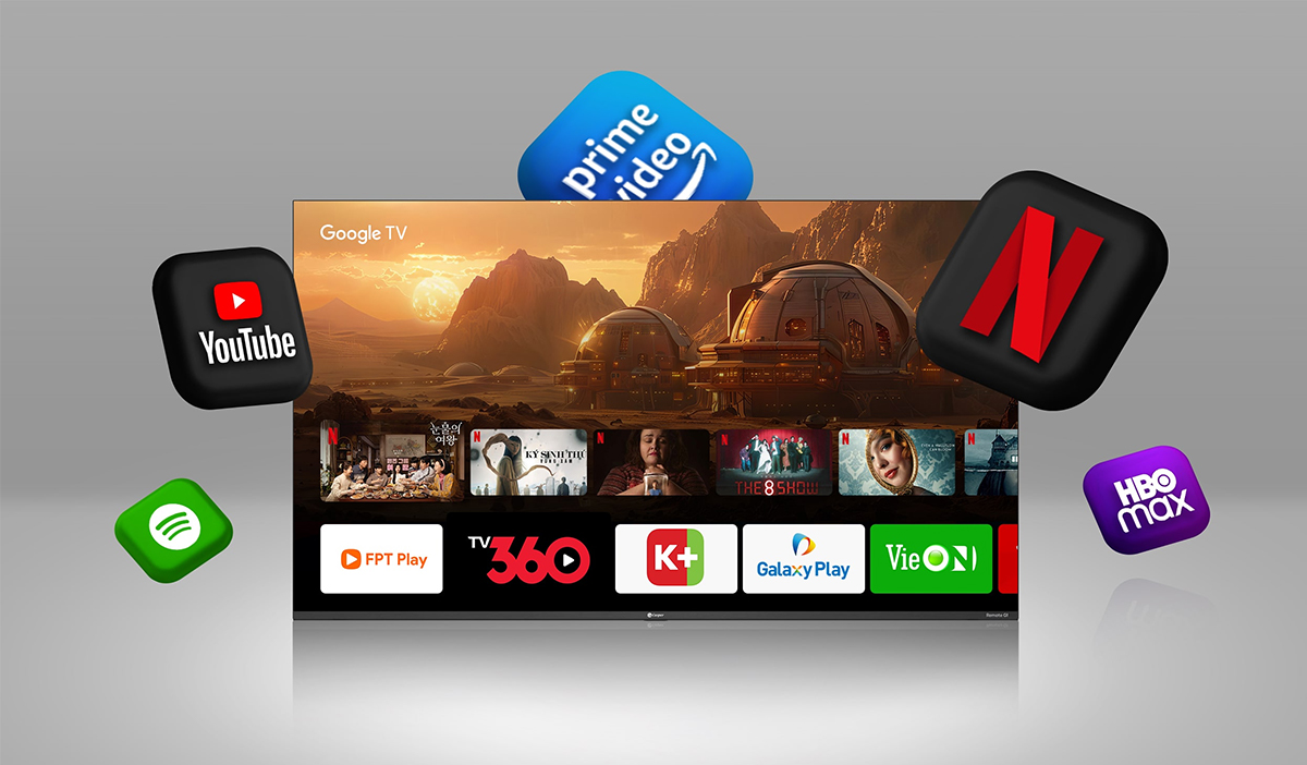 Hệ điều hành Google TV cung cấp ứng dụng phong phú