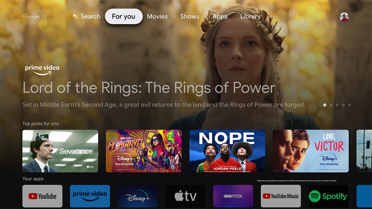 Hệ điều hành Google TV hỗ trợ nhiều ứng dụng giải trí phổ biến hiện nay