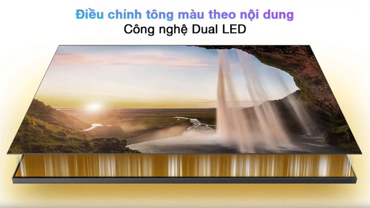 Công nghệ Dual LED giúp tối ưu tông màu đèn nền theo từng loại nội dung