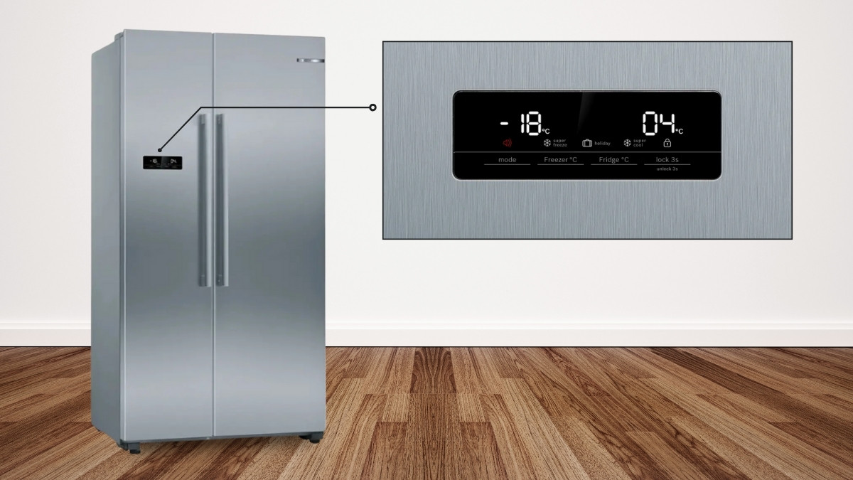 Bảng điều khiển cảm ứng trên Tủ Lạnh Bosch Inverter 560 Lít KAN93VIFPG