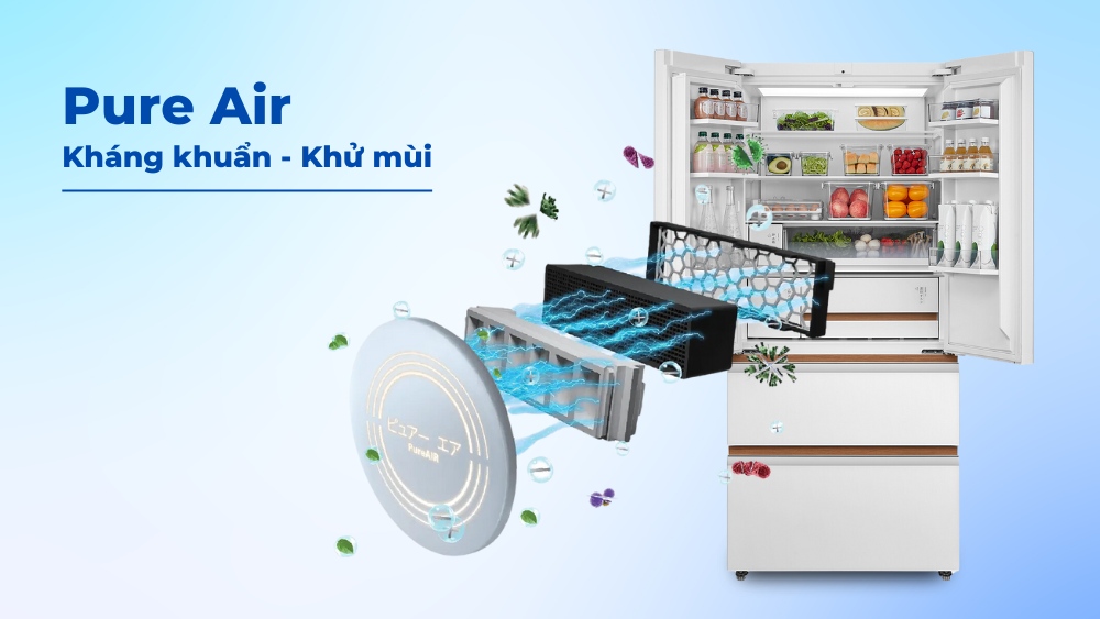 Công nghệ Pure Air diệt khuẩn, khử mùi mạnh mẽ