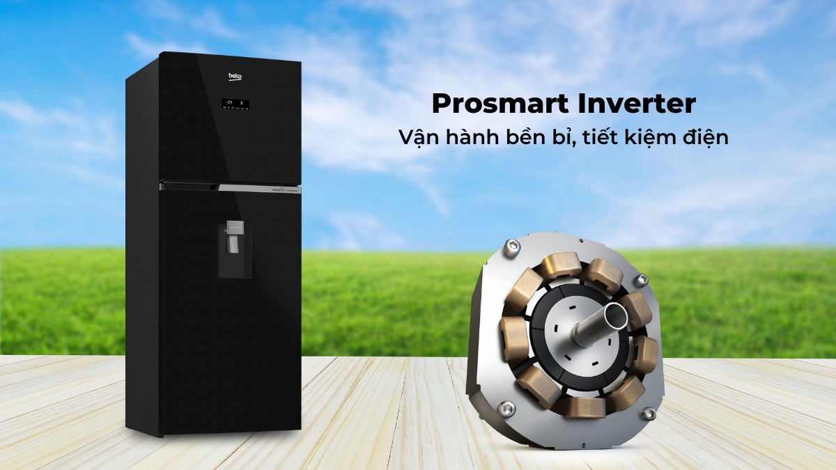 Công nghệ Prosmart Inverter tối ưu điện năng hiệu quả, giúp tủ vận hành bền bỉ