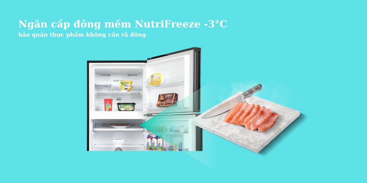 Ngăn cấp đông mềm NutriFreeze -3°C bảo quản thực phẩm không cần rã đông