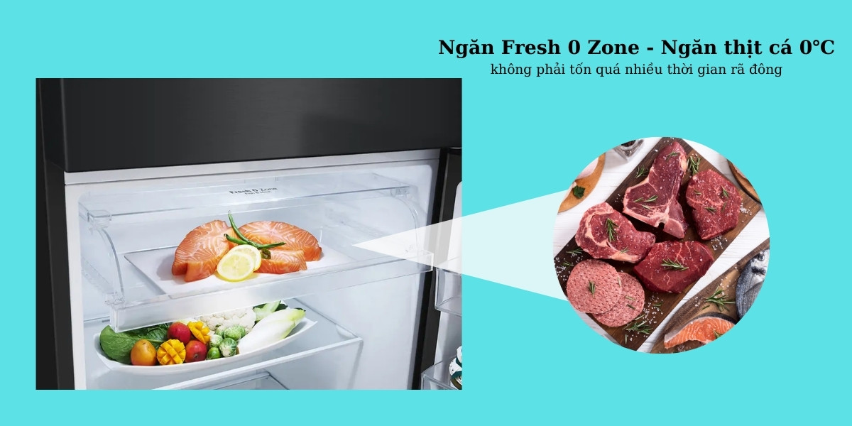 Ngăn Fresh 0 Zone - Ngăn thịt cá 0℃ không phải tốn quá nhiều thời gian rã đông