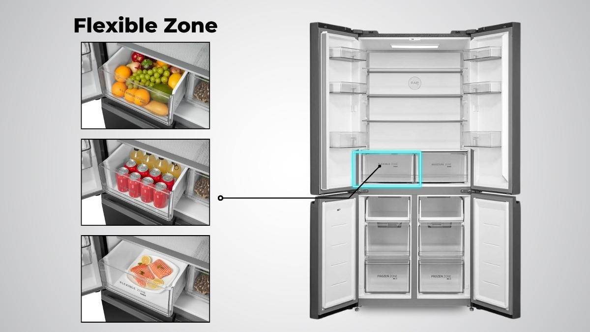 Ngăn Flexible Zone linh hoạt lưu trữ đa dạng thực phẩm