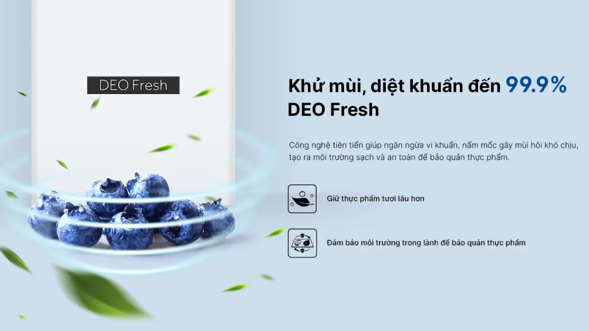 Công nghệ DEO Fresh kháng khuẩn, khử mùi hiệu quả cho không gian tủ