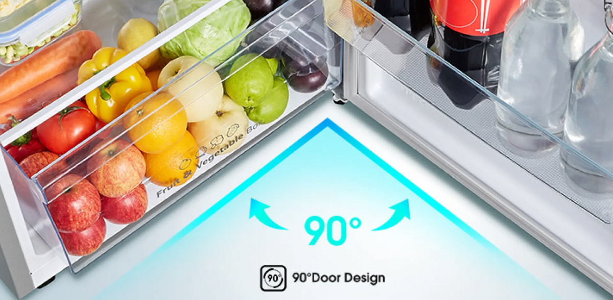Cửa tủ cho phép mở rộng đến 90 độ