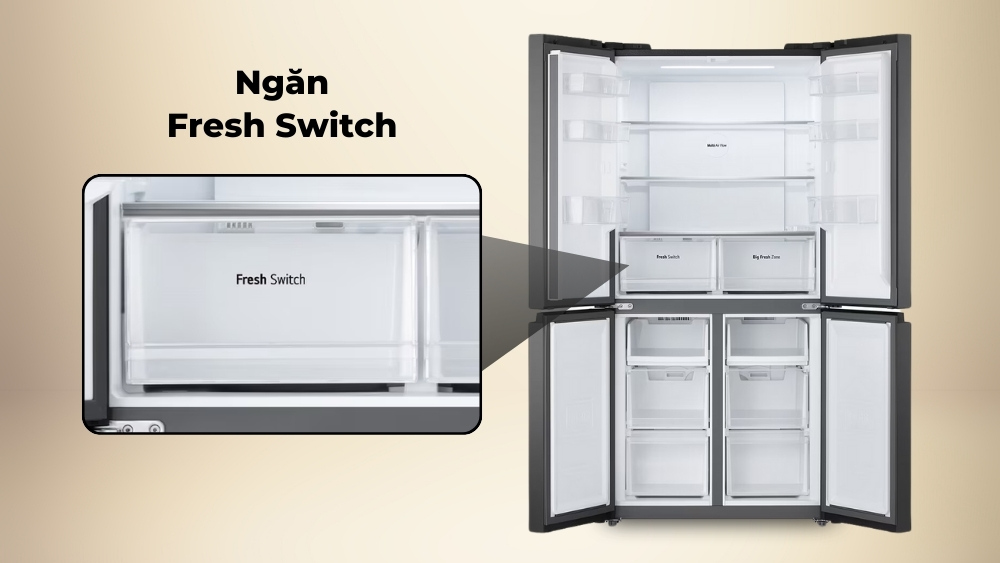 Ngăn Fresh Switch chuyển đổi linh hoạt 3 chế độ