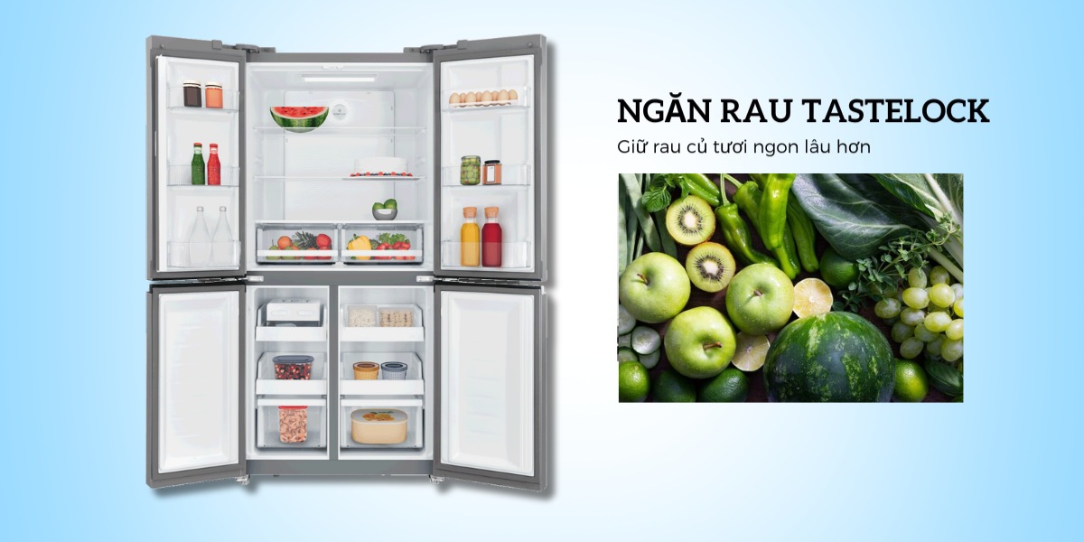 Ngăn rau củ quả TasteLock giúp bảo quản thực phẩm tốt hơn và kéo dài thời gian sử dụng