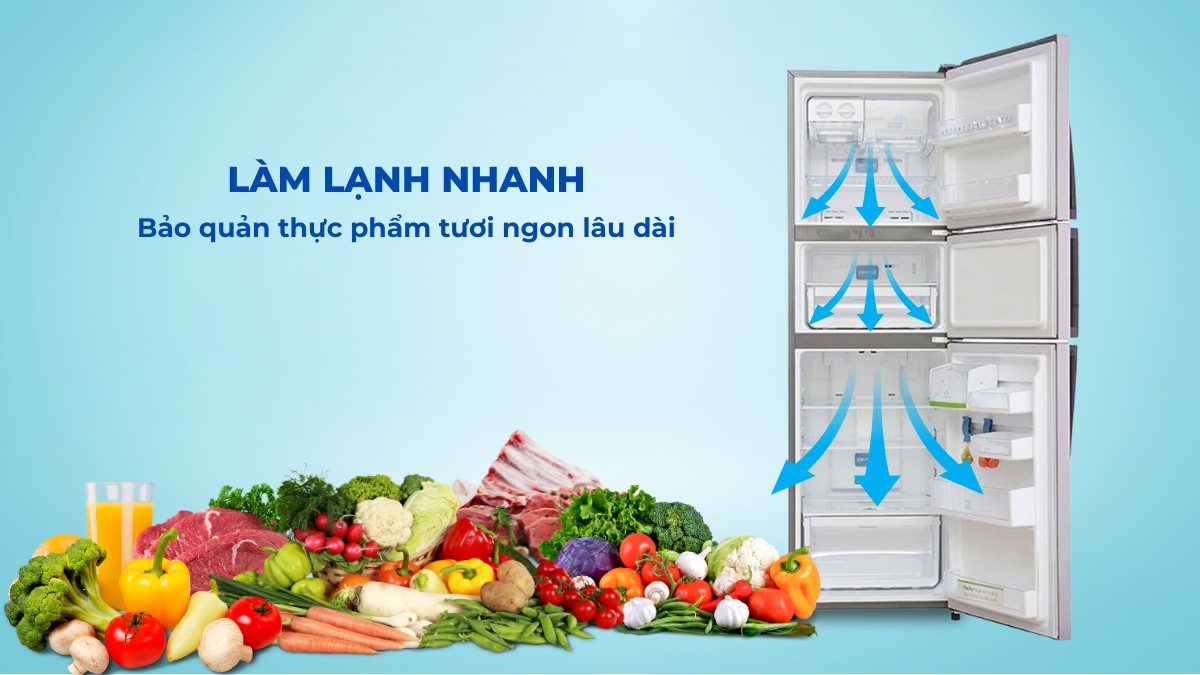 Tủ có khả năng làm lạnh nhanh giúp bảo quản thực phẩm tươi ngon lâu dài