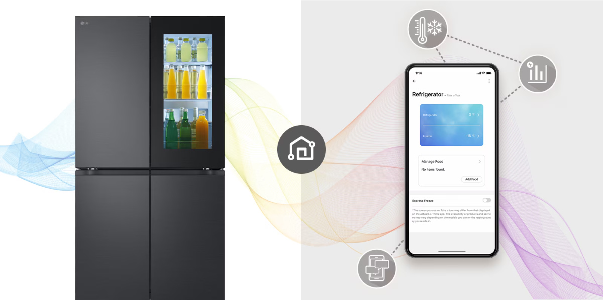 Điều khiển tủ lạnh từ xa dễ dàng qua ứng dụng LG ThinQ