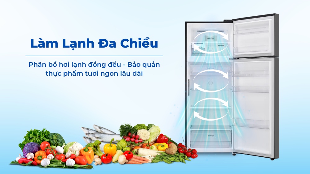 Công nghệ làm lạnh đa chiều bảo quản thực phẩm tươi ngon đồng đều