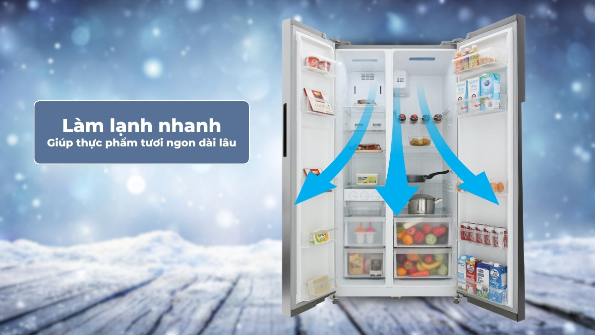 Tủ có khả năng làm lạnh nhanh giúp thực phẩm tươi ngon lâu dài