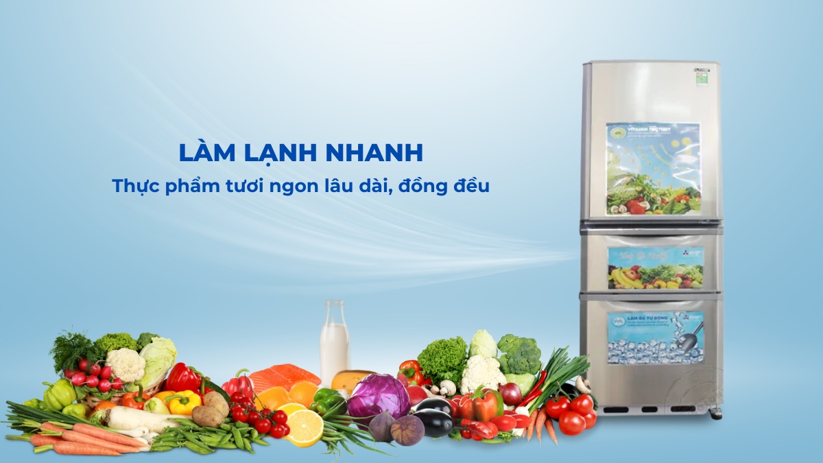 Tủ có khả năng làm lạnh nhanh giúp thực phẩm tươi ngon dài lâu