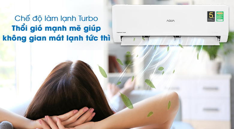 Không gian mát lạnh nhanh chóng nhờ chế độ làm lạnh nhanh Turbo 